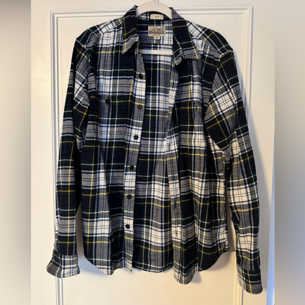 J. Crew Mid Weight Flannel Size Med Slim Fit